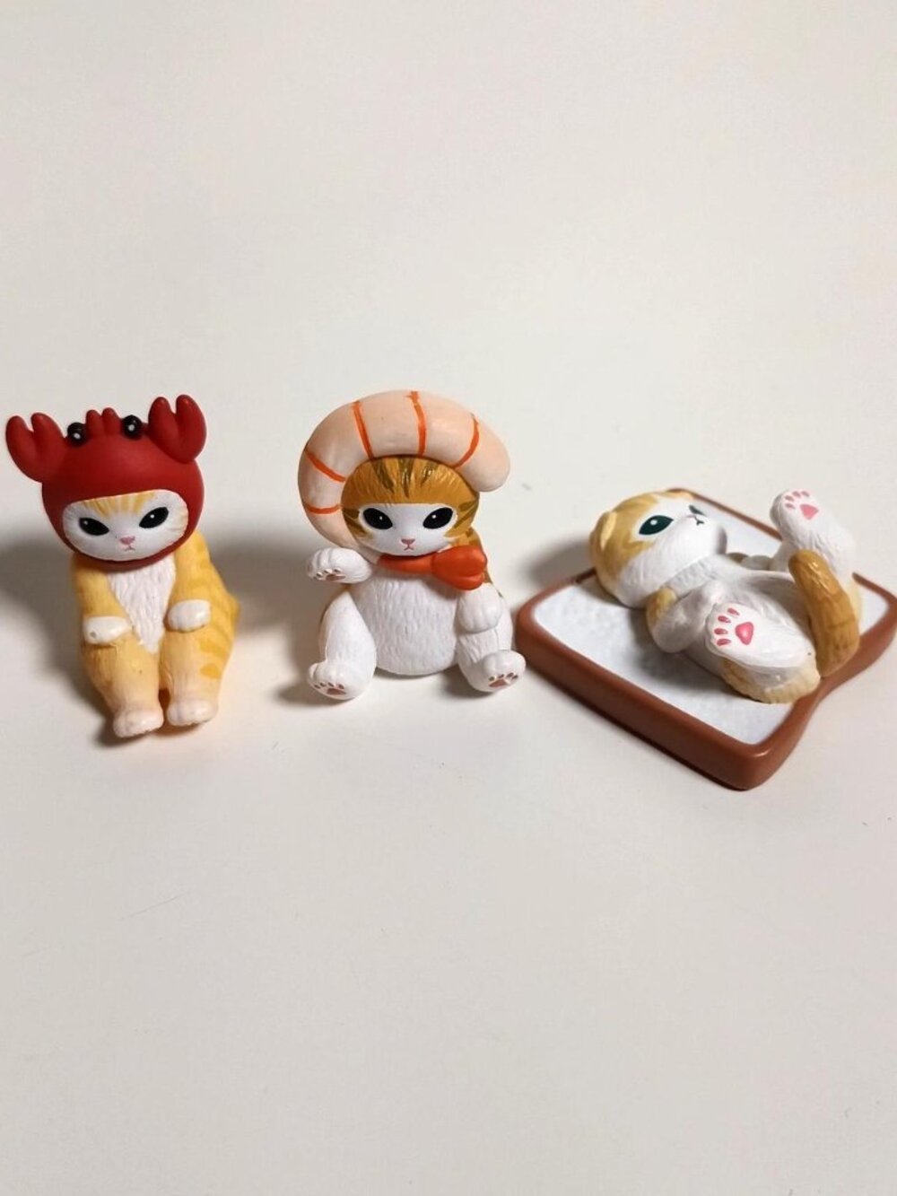 Mofusand Fried Shrimp Crab Bread Cat Figure Lot of 3 Blind Box Kitan Club